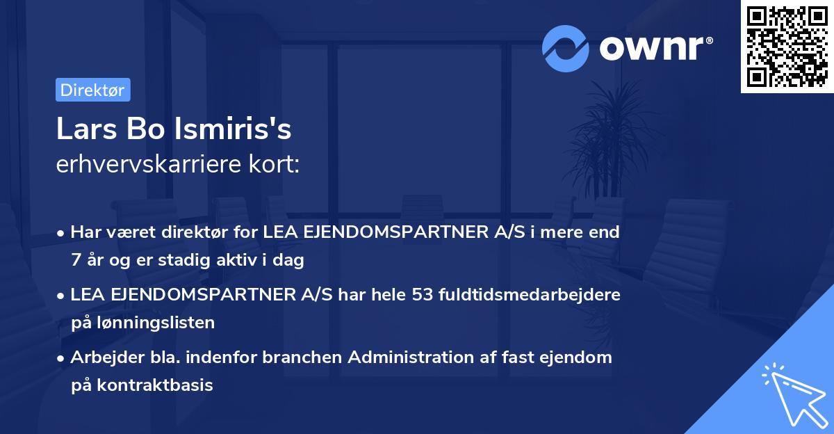 Lars Bo Ismiris's erhvervskarriere kort