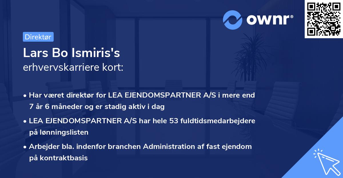 Lars Bo Ismiris's erhvervskarriere kort