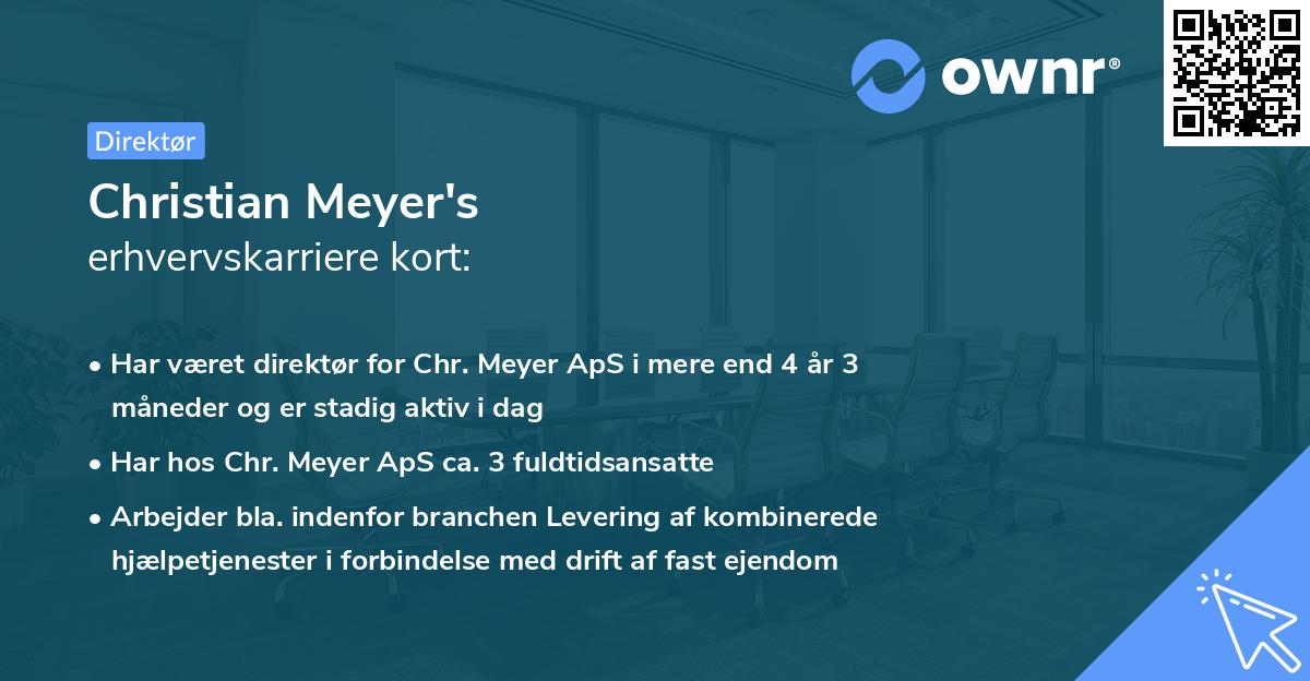 Christian Meyer's erhvervskarriere kort