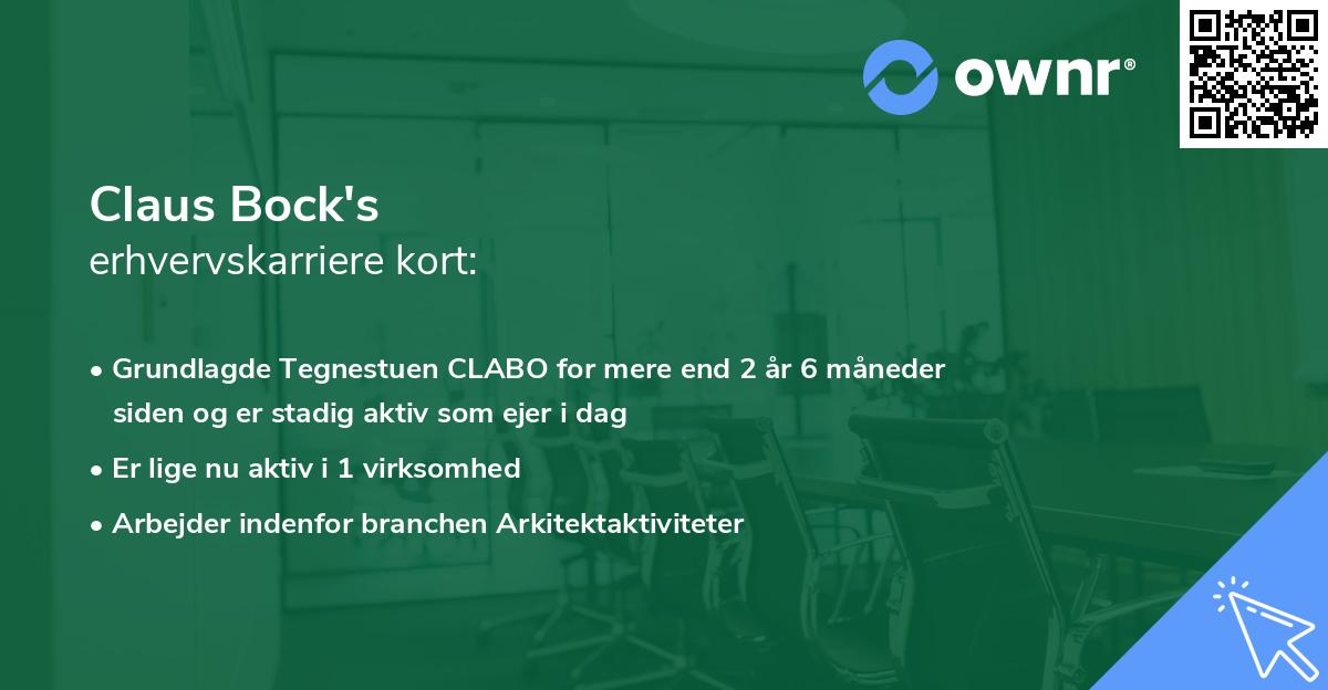 Claus Bock's erhvervskarriere kort
