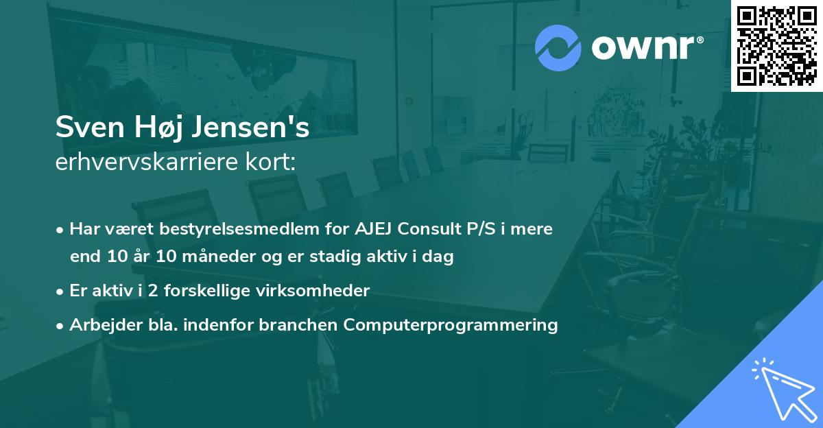 Sven Høj Jensen's erhvervskarriere kort