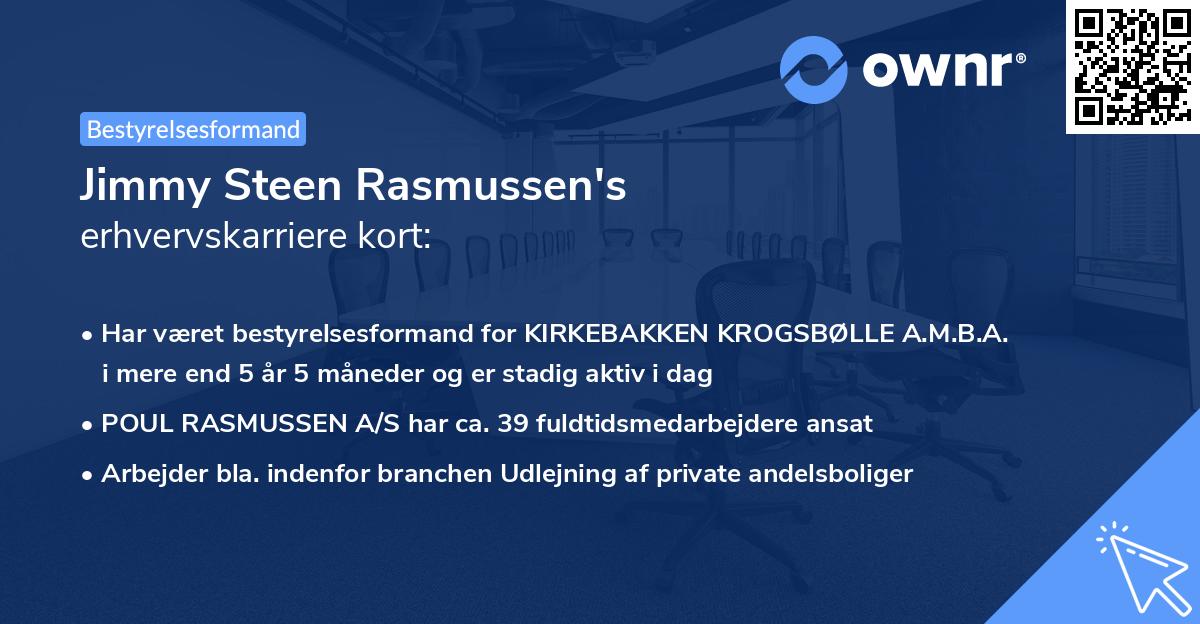 Jimmy Steen Rasmussen's erhvervskarriere kort