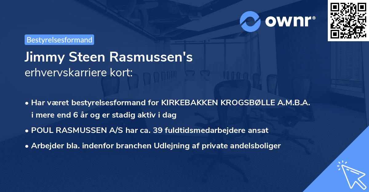Jimmy Steen Rasmussen's erhvervskarriere kort