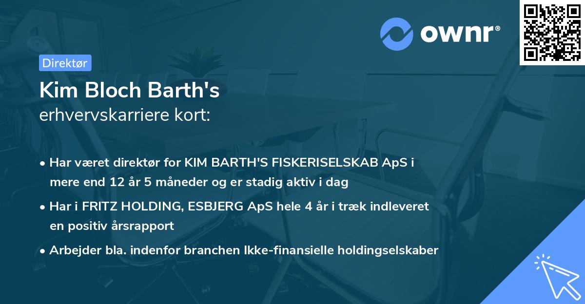 Kim Bloch Barth's erhvervskarriere kort