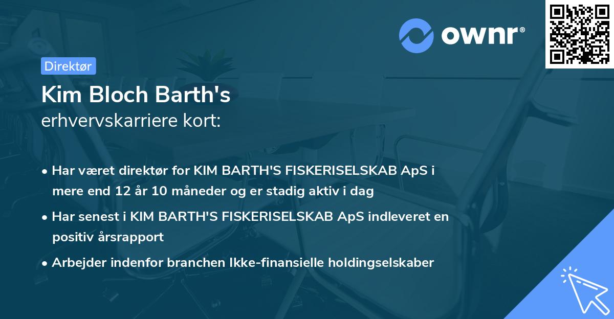 Kim Bloch Barth's erhvervskarriere kort