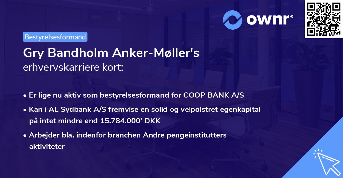 Gry Bandholm Anker-Møller's erhvervskarriere kort