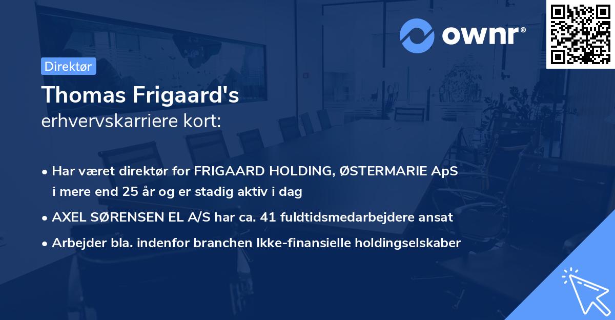 Thomas Frigaard's erhvervskarriere kort