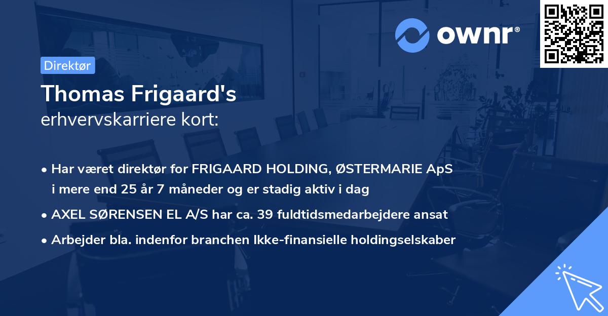 Thomas Frigaard's erhvervskarriere kort