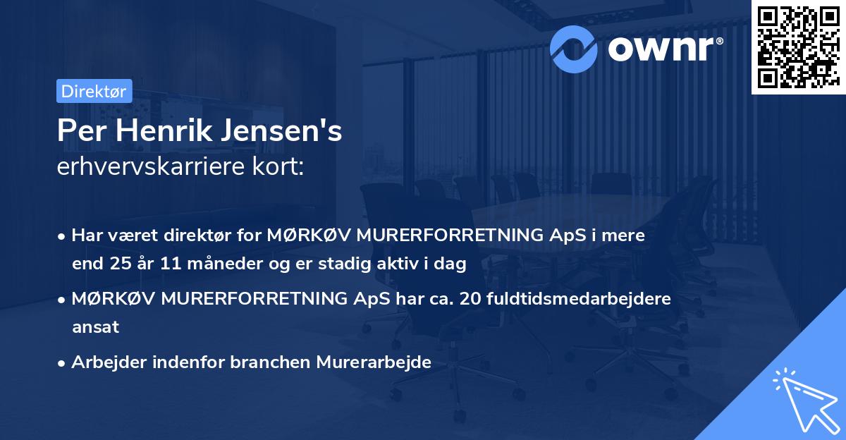 Per Henrik Jensen's erhvervskarriere kort