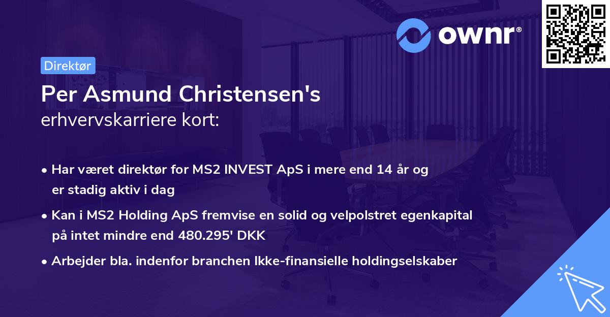 Per Asmund Christensen's erhvervskarriere kort