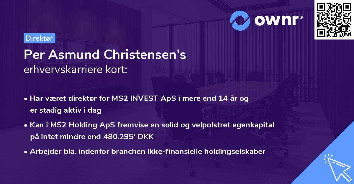 Per Asmund Christensen's erhvervskarriere kort