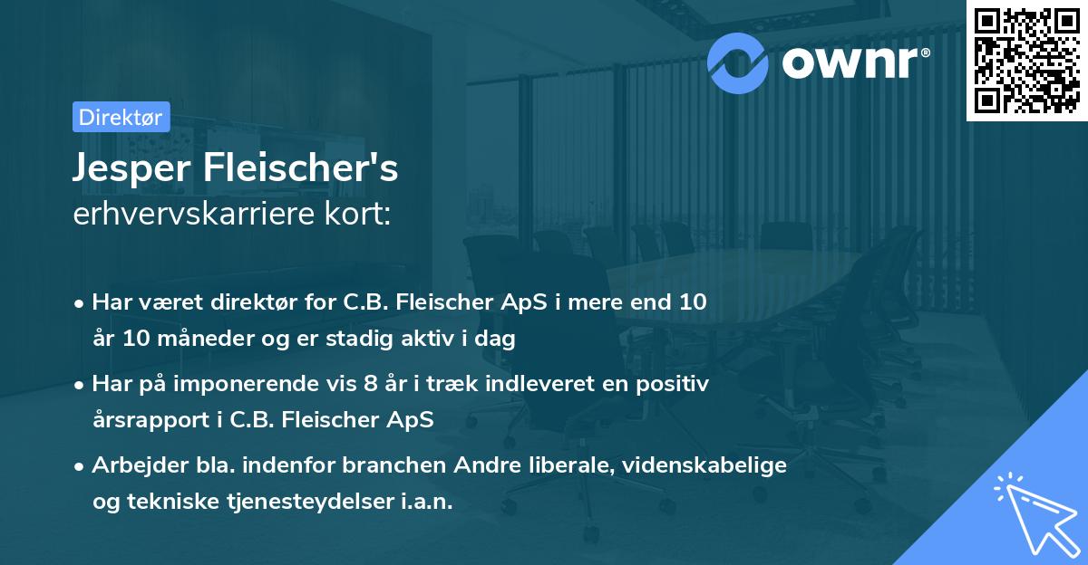 Jesper Fleischer's erhvervskarriere kort