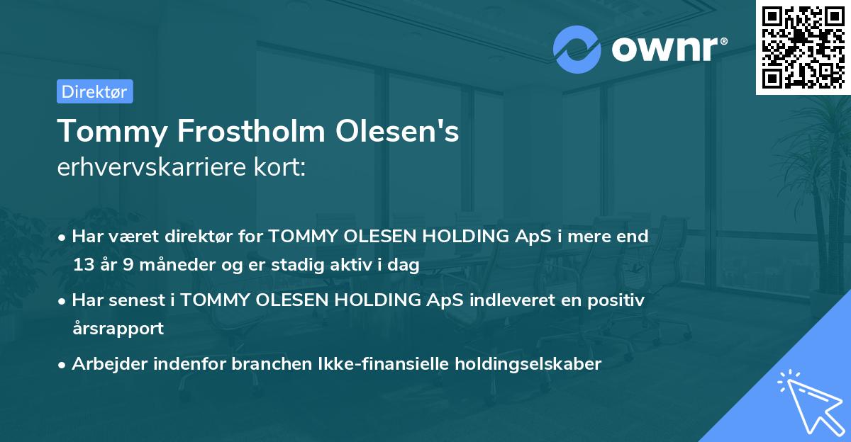 Tommy Frostholm Olesen's erhvervskarriere kort