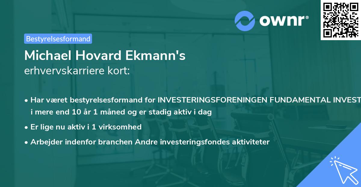 Michael Hovard Ekmann's erhvervskarriere kort