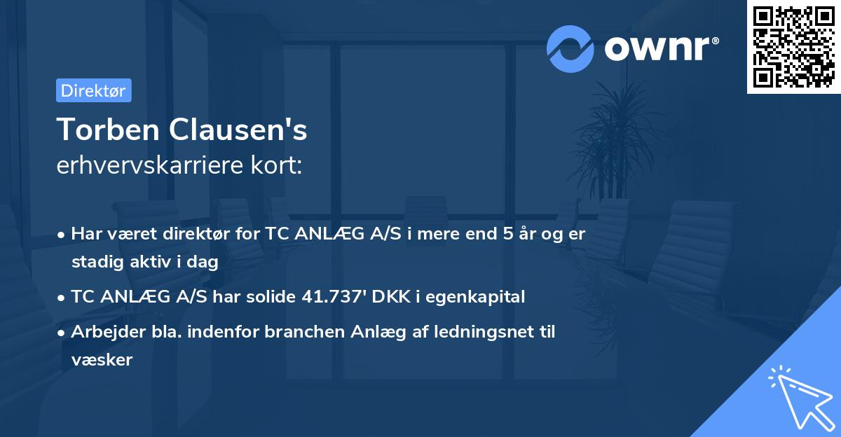 Torben Clausen's erhvervskarriere kort