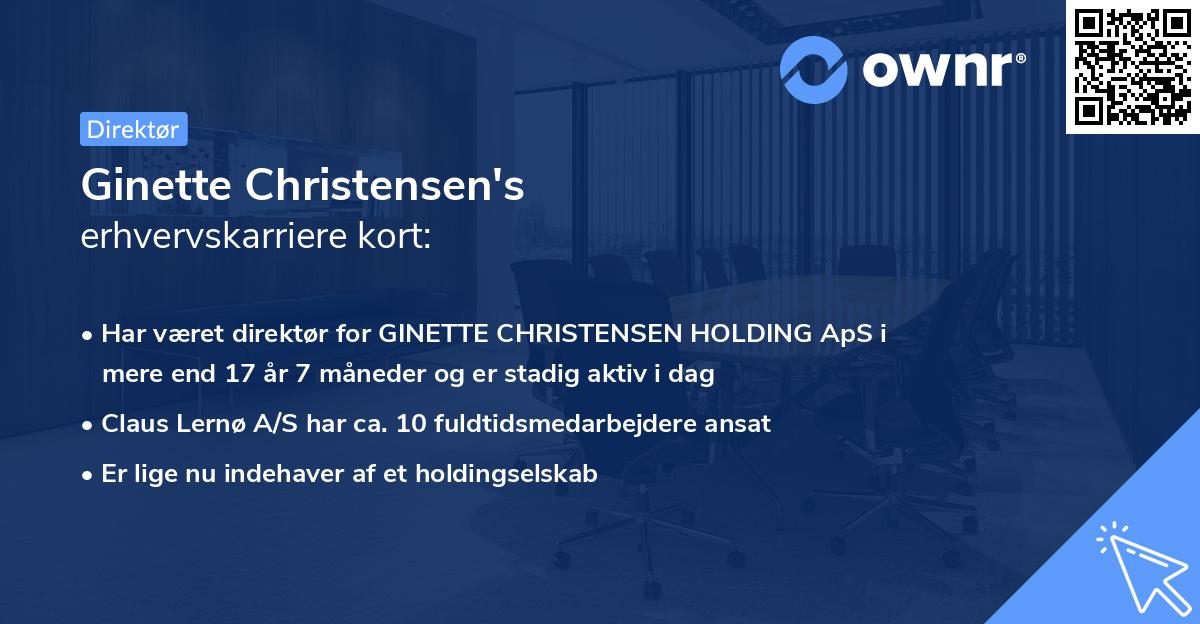 Ginette Christensen's erhvervskarriere kort