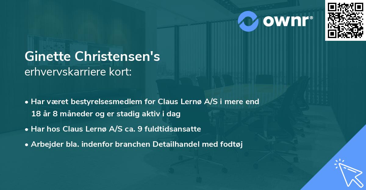 Ginette Christensen's erhvervskarriere kort