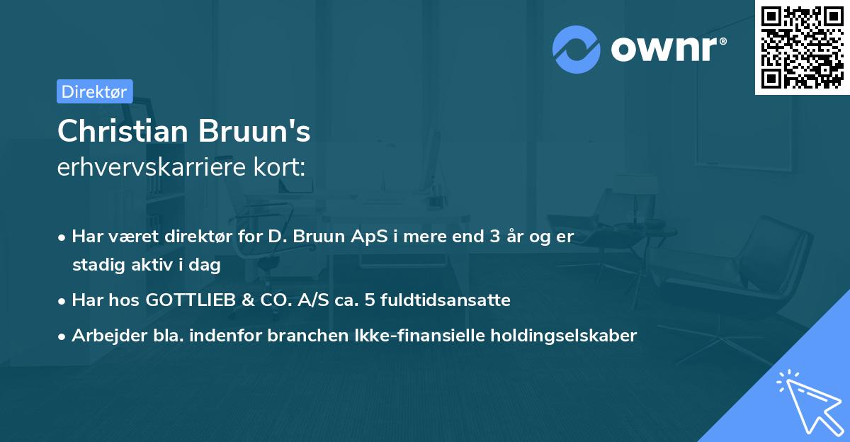 Christian Bruun's erhvervskarriere kort