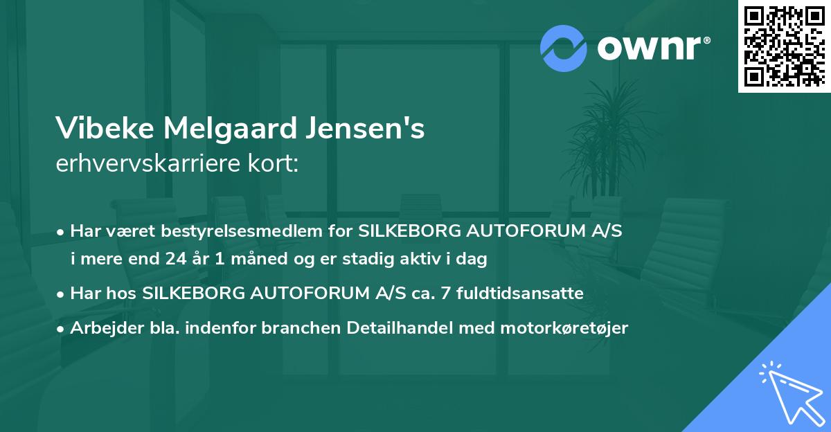 Vibeke Melgaard Jensen's erhvervskarriere kort