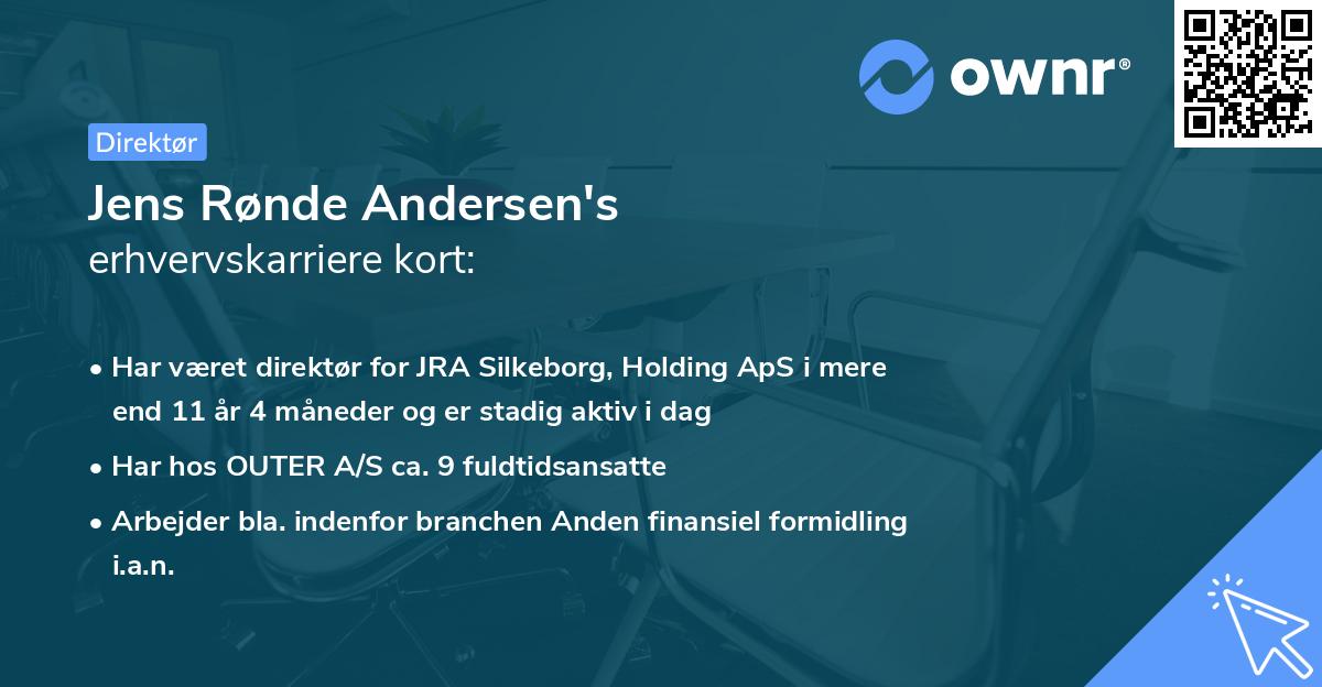 Jens Rønde Andersen's erhvervskarriere kort