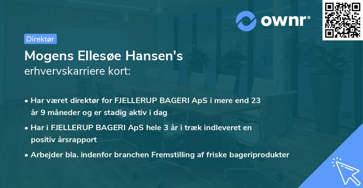 Mogens Ellesøe Hansen's erhvervskarriere kort