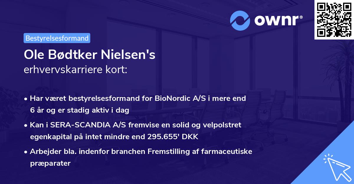 Ole Bødtker Nielsen's erhvervskarriere kort