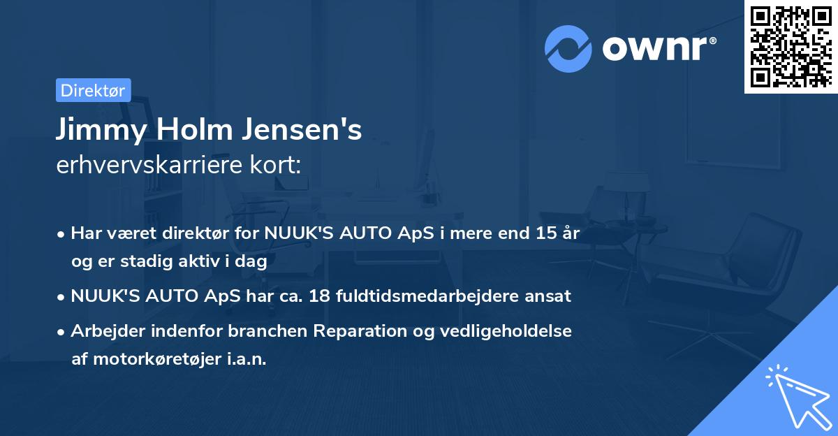 Jimmy Holm Jensen's erhvervskarriere kort