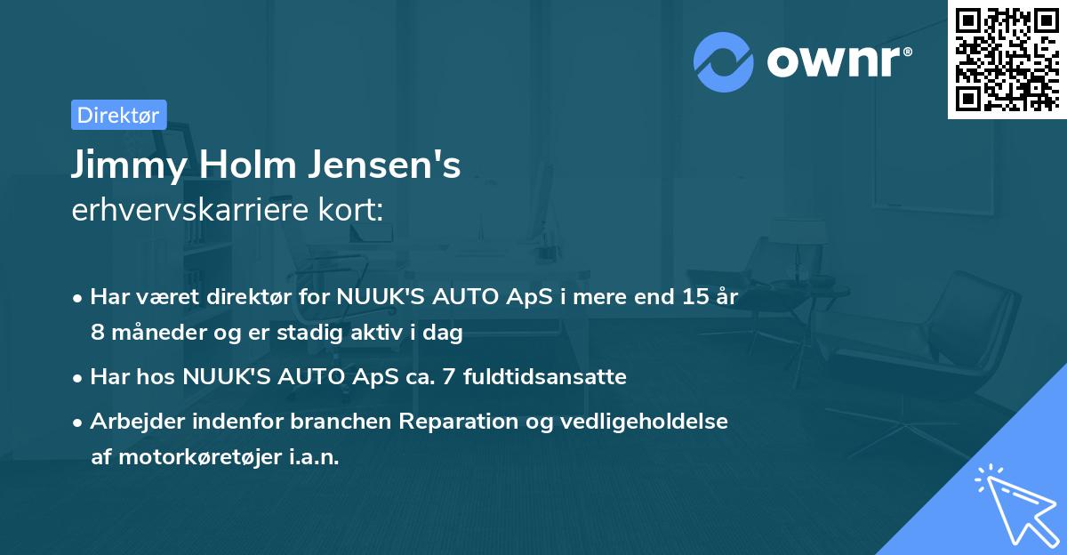 Jimmy Holm Jensen's erhvervskarriere kort