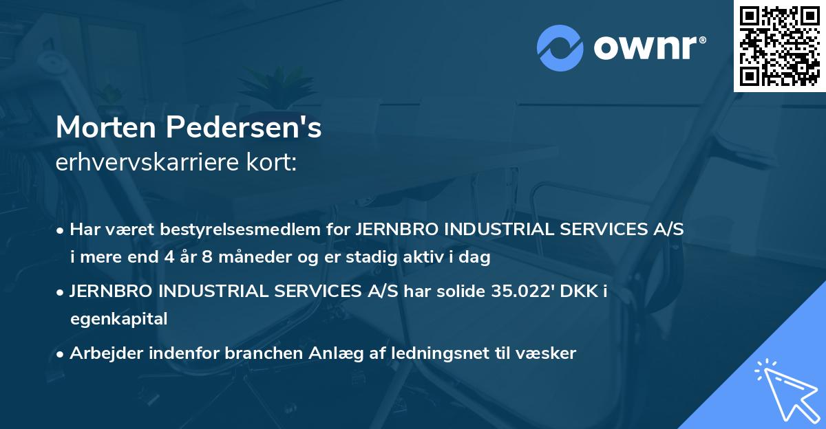Morten Pedersen's erhvervskarriere kort