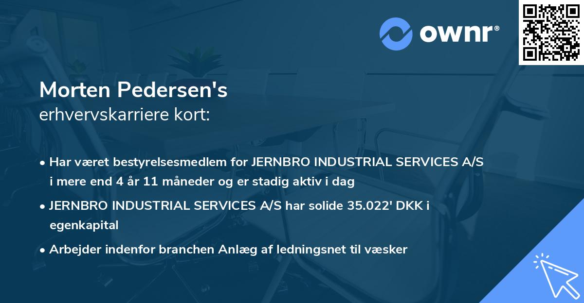 Morten Pedersen's erhvervskarriere kort