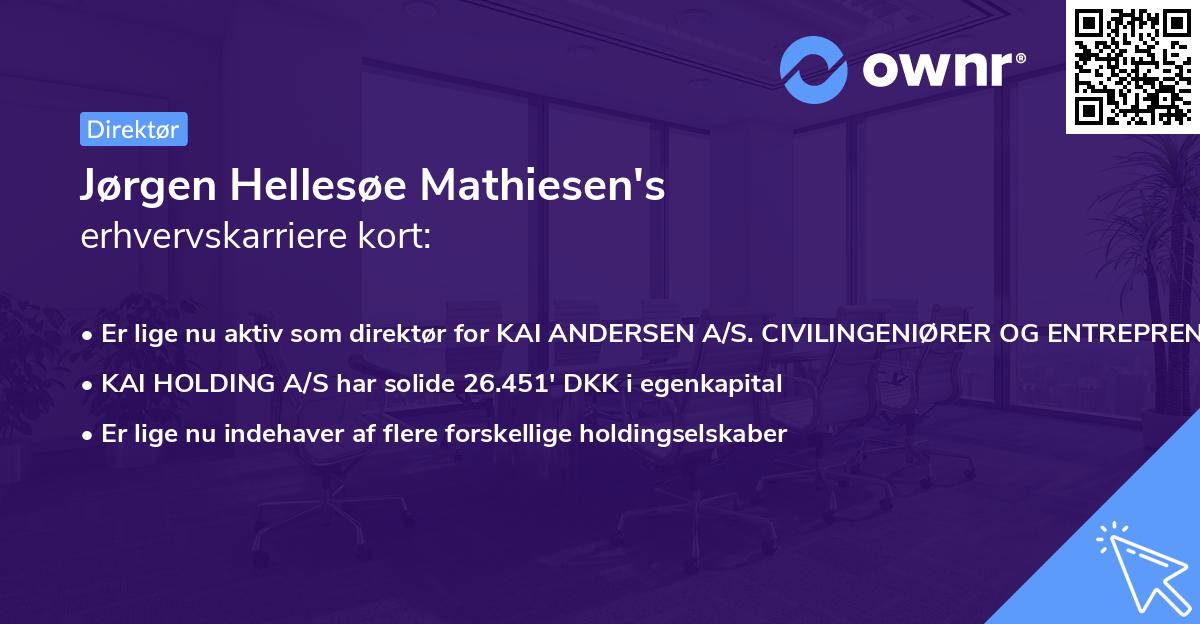 Jørgen Hellesøe Mathiesen's erhvervskarriere kort