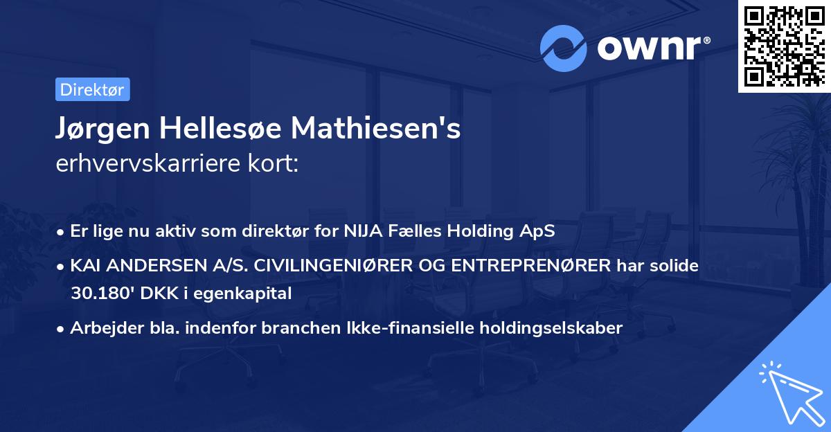 Jørgen Hellesøe Mathiesen's erhvervskarriere kort
