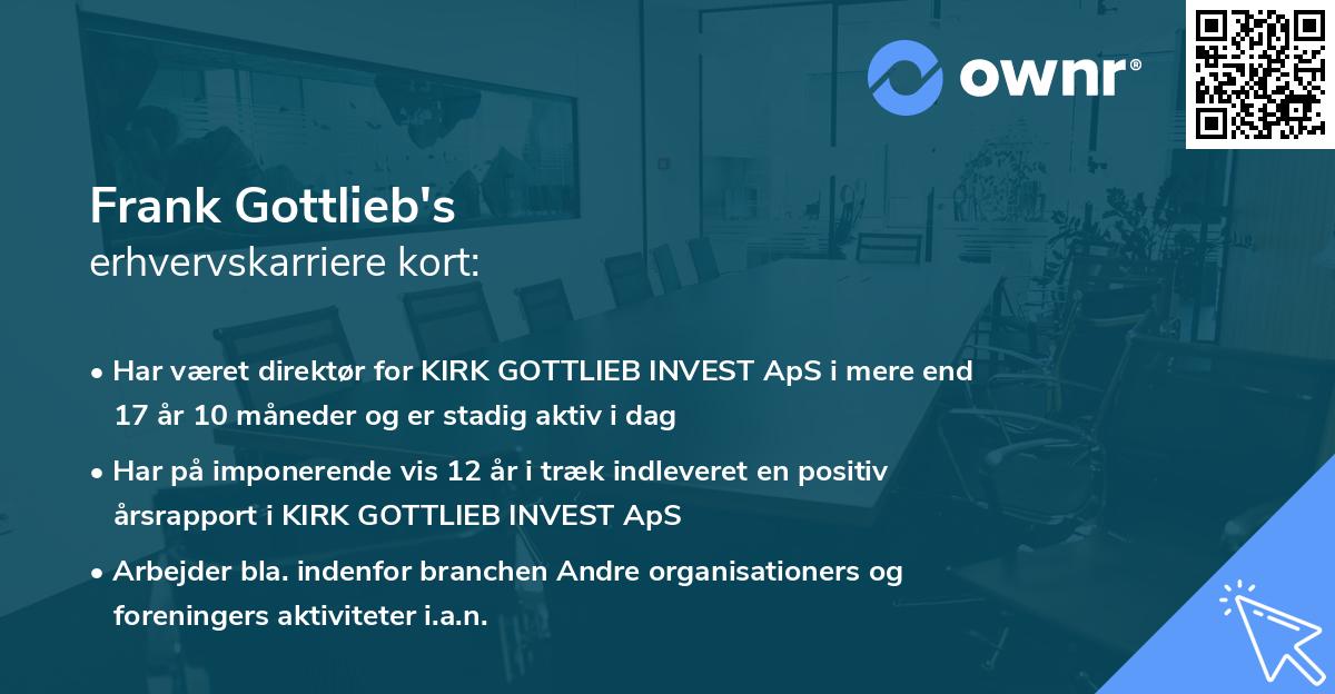Frank Gottlieb's erhvervskarriere kort