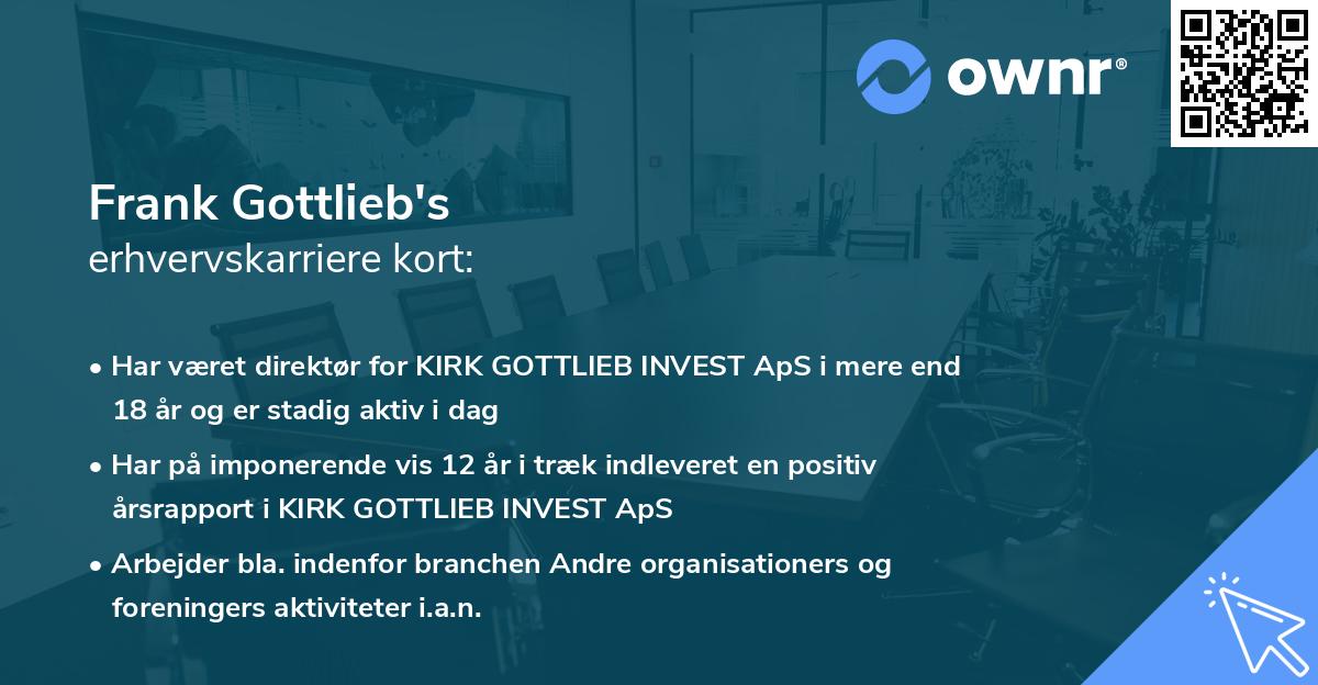 Frank Gottlieb's erhvervskarriere kort