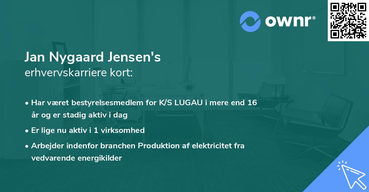 Jan Nygaard Jensen's erhvervskarriere kort