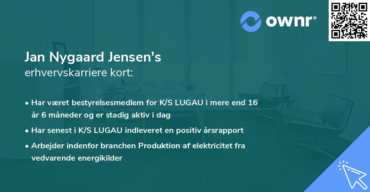Jan Nygaard Jensen's erhvervskarriere kort