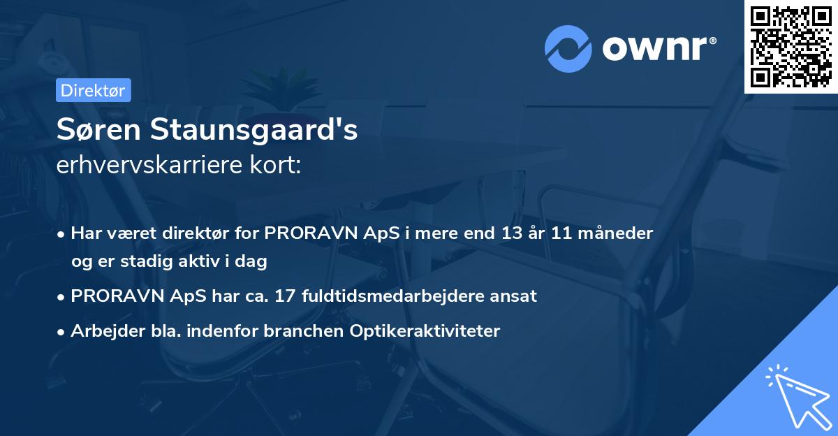 Søren Staunsgaard's erhvervskarriere kort