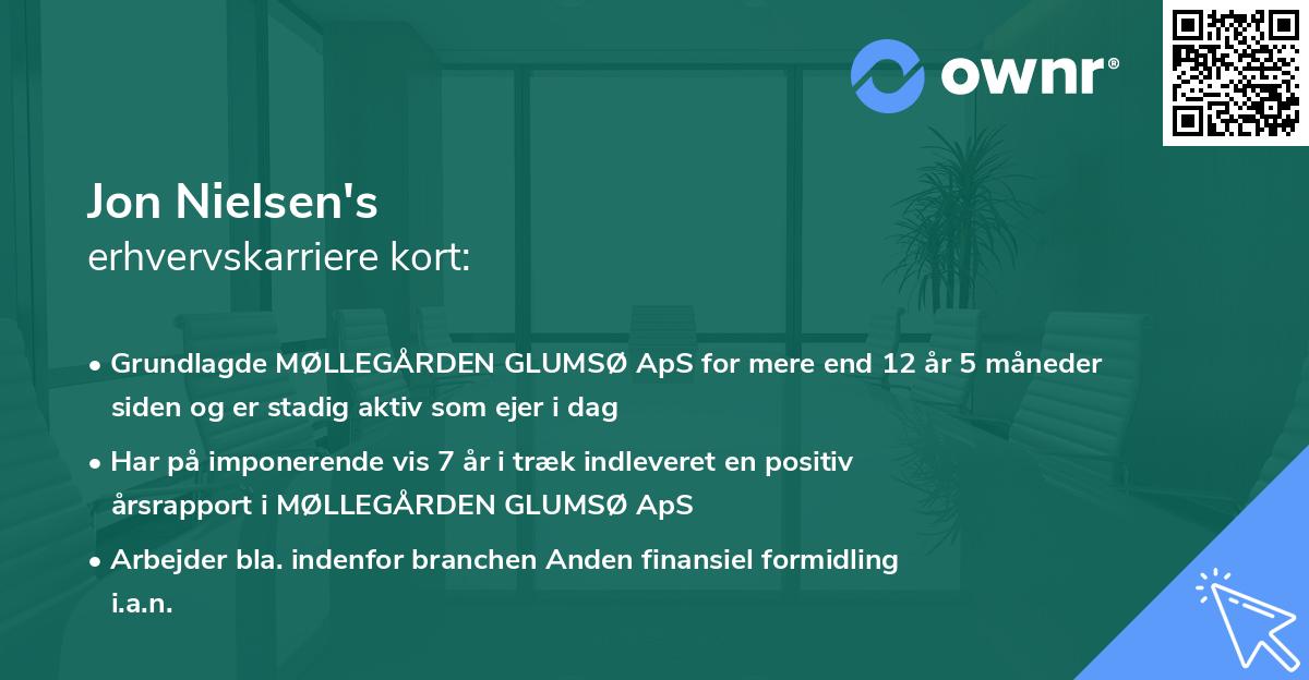 Jon Nielsen's erhvervskarriere kort