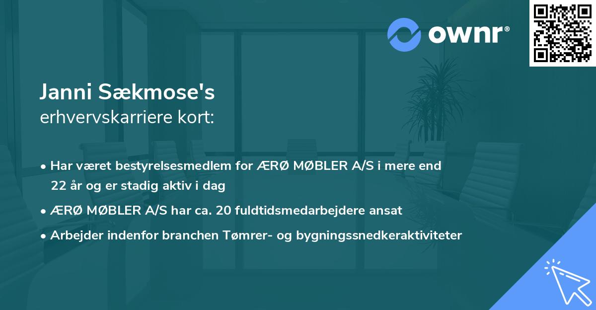 Janni Sækmose's erhvervskarriere kort
