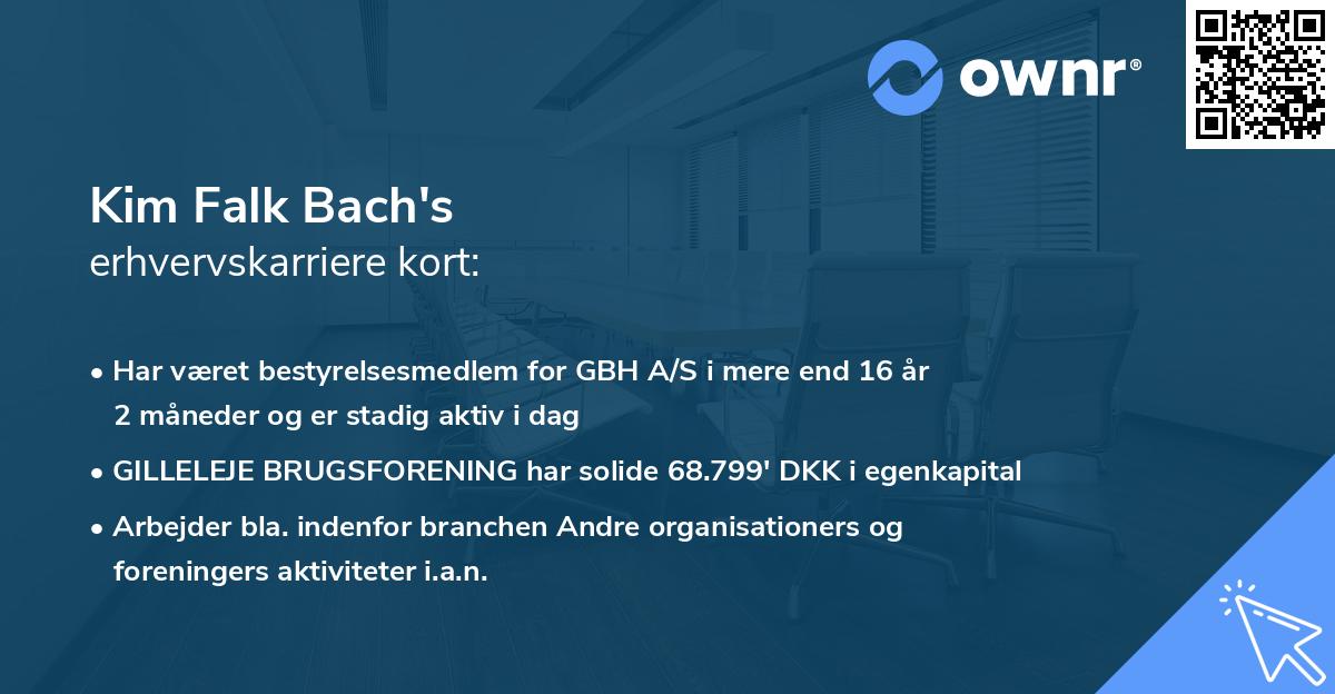 Kim Falk Bach's erhvervskarriere kort
