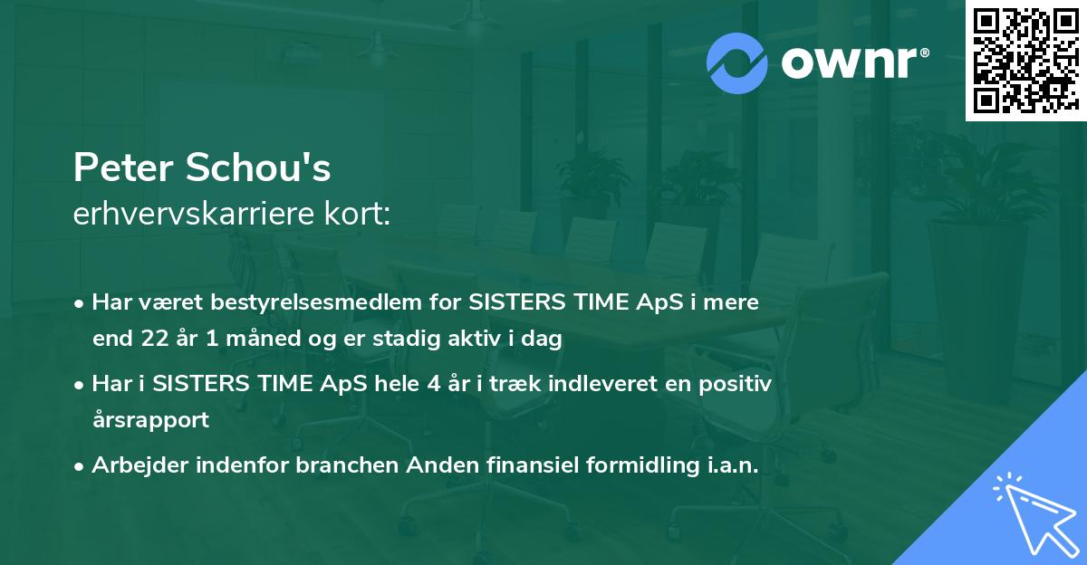 Peter Schou's erhvervskarriere kort
