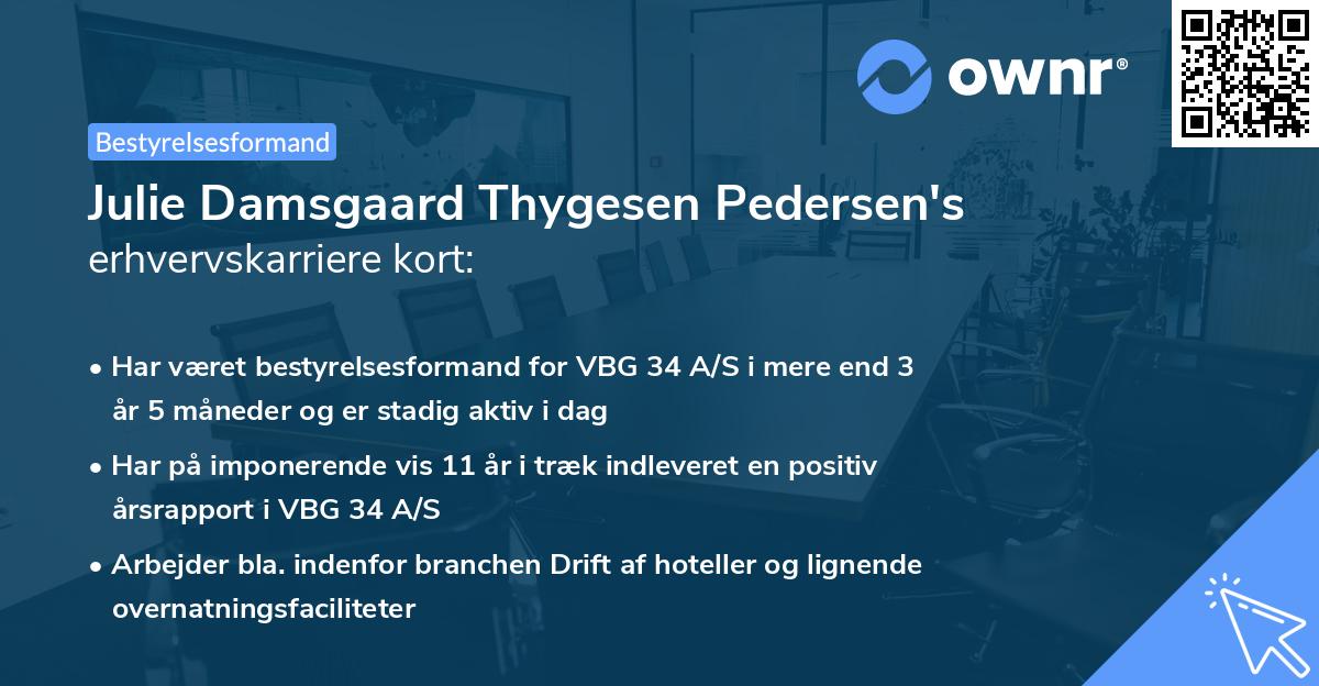 Julie Damsgaard Thygesen Pedersen's erhvervskarriere kort