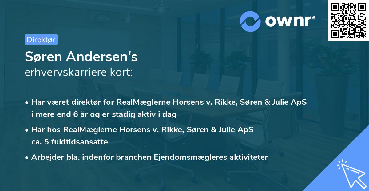 Søren Andersen's erhvervskarriere kort