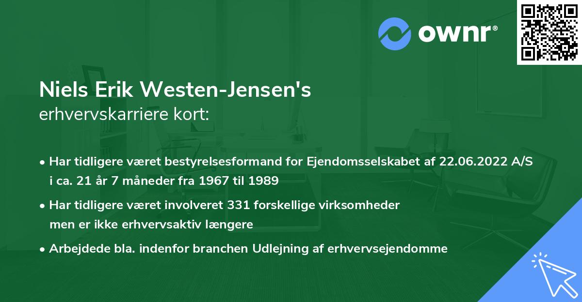 Niels Erik Westen-Jensen's erhvervskarriere kort