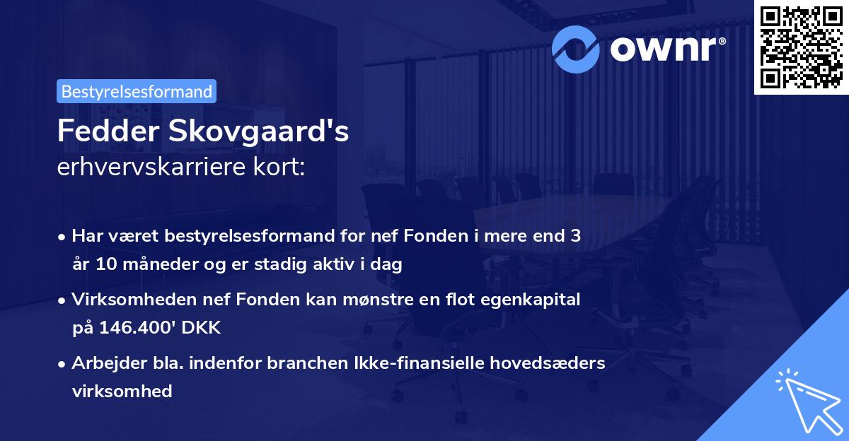 Fedder Skovgaard's erhvervskarriere kort