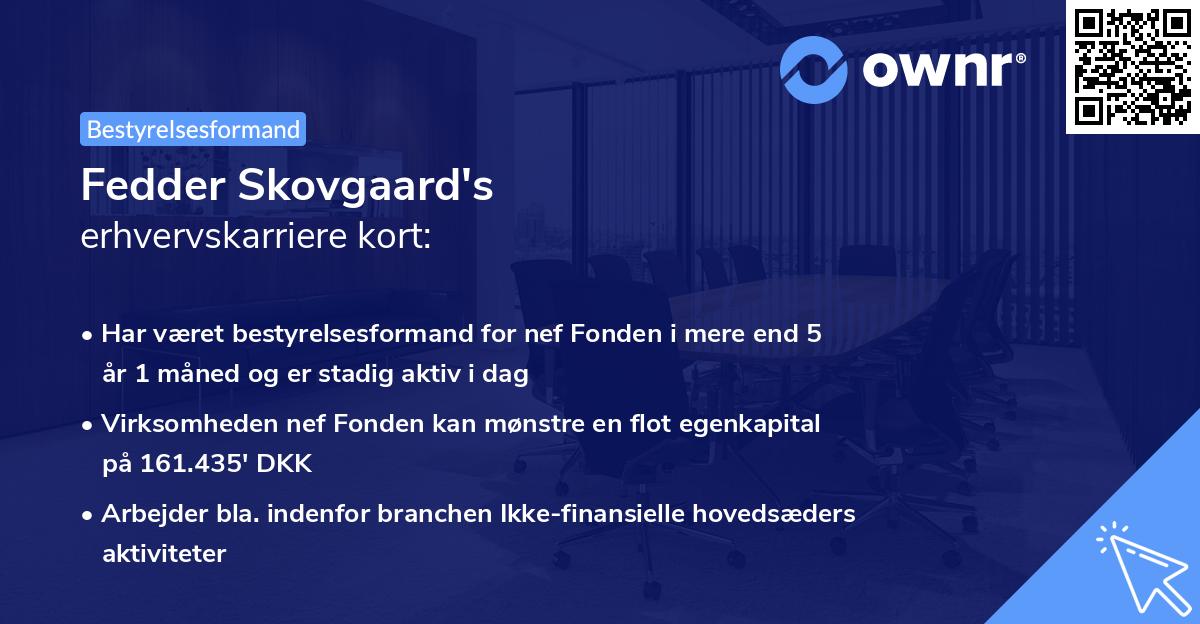 Fedder Skovgaard's erhvervskarriere kort