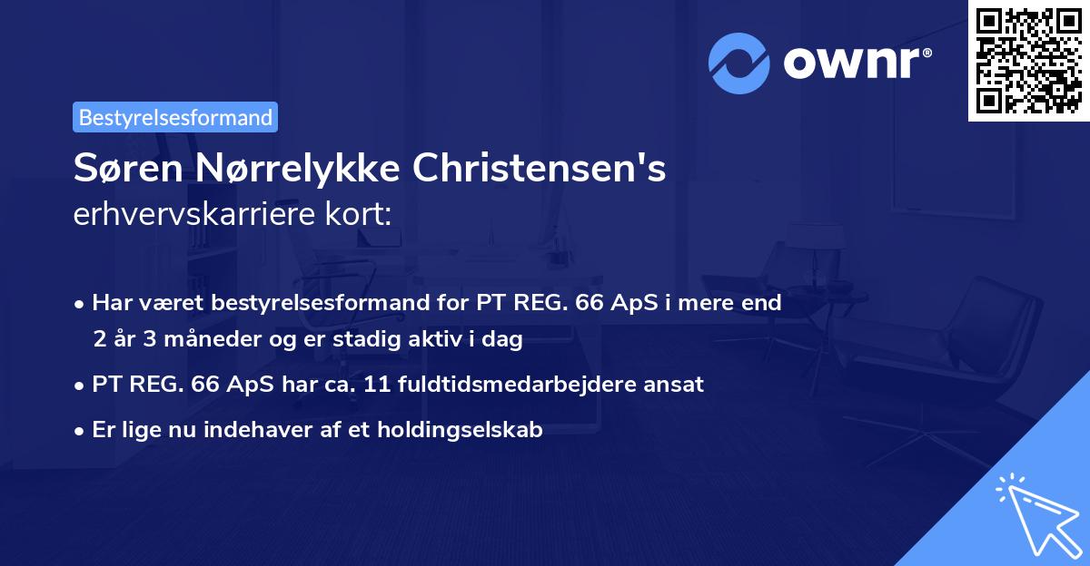 Søren Nørrelykke Christensen's erhvervskarriere kort