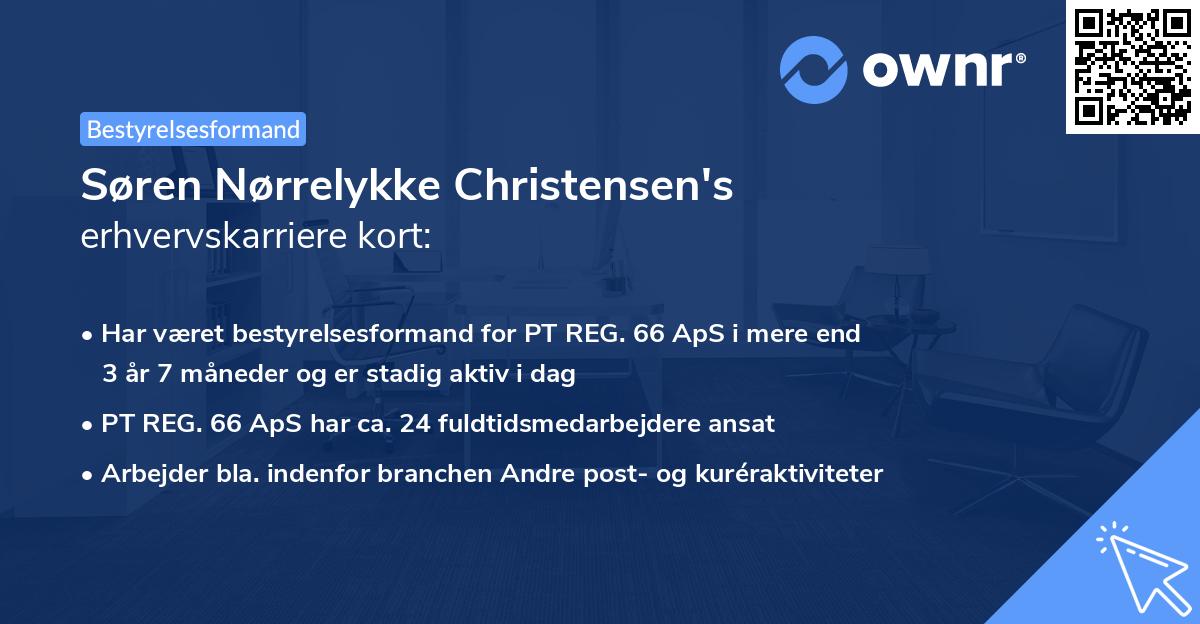 Søren Nørrelykke Christensen's erhvervskarriere kort