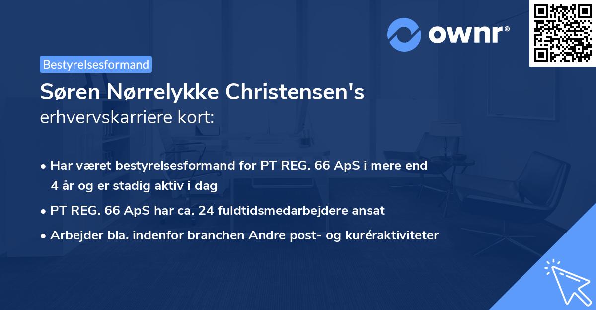 Søren Nørrelykke Christensen's erhvervskarriere kort