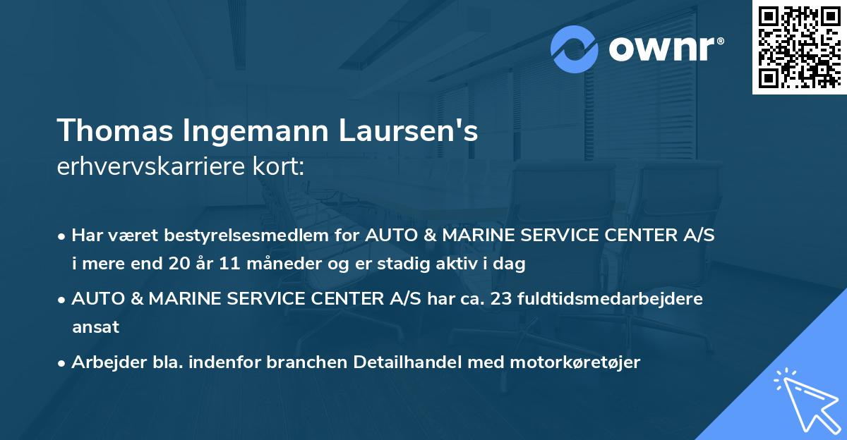 Thomas Ingemann Laursen's erhvervskarriere kort